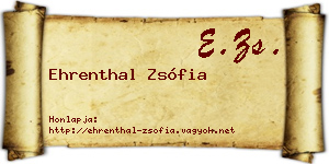 Ehrenthal Zsófia névjegykártya